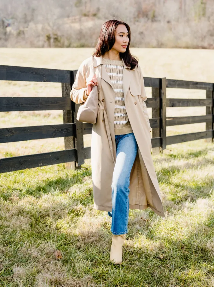 Sweaters Women Able Taylor Mesh Sweater Brown Sugar Stripe