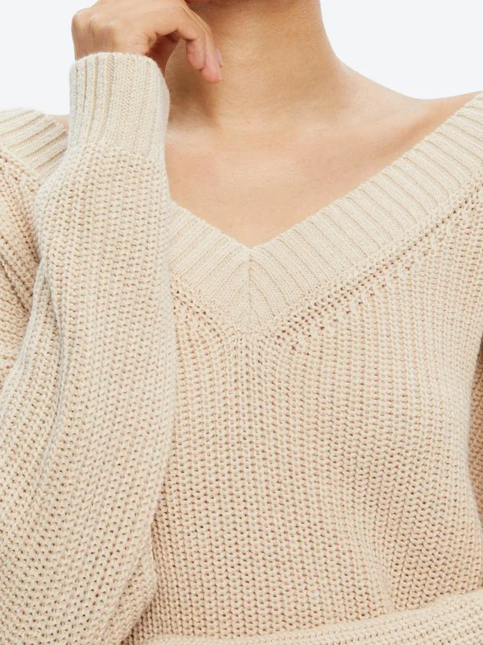 Sweaters Women Alice Olivia ALITA RELAXED V NECK PULLOVER Oatmeal Heather