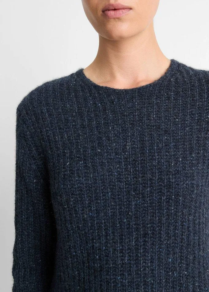 Sweaters Women Vince Cashmere Donegal Tunic Sweater Indigo Donegal Sweaters Women Vince Cashmere Donegal Tunic Sweater Indigo Donegal