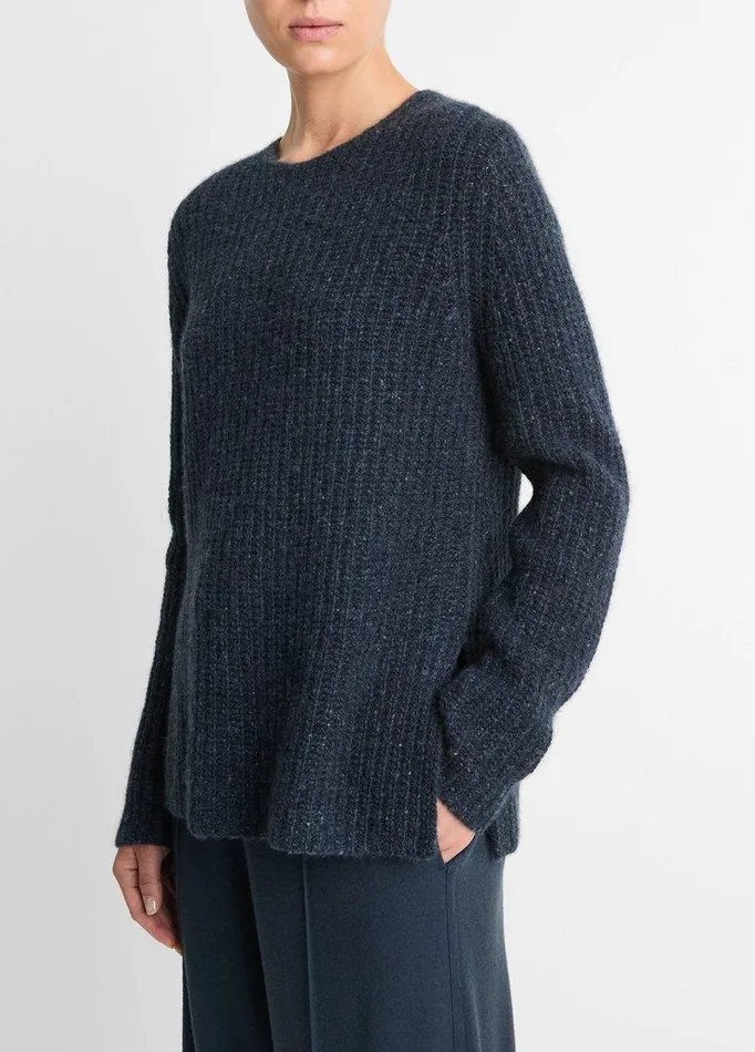 Sweaters Women Vince Cashmere Donegal Tunic Sweater Indigo Donegal Sweaters Women Vince Cashmere Donegal Tunic Sweater Indigo Donegal