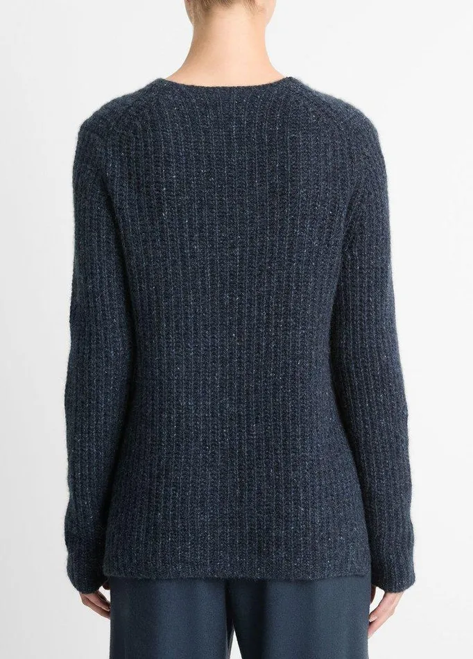Sweaters Women Vince Cashmere Donegal Tunic Sweater Indigo Donegal Sweaters Women Vince Cashmere Donegal Tunic Sweater Indigo Donegal
