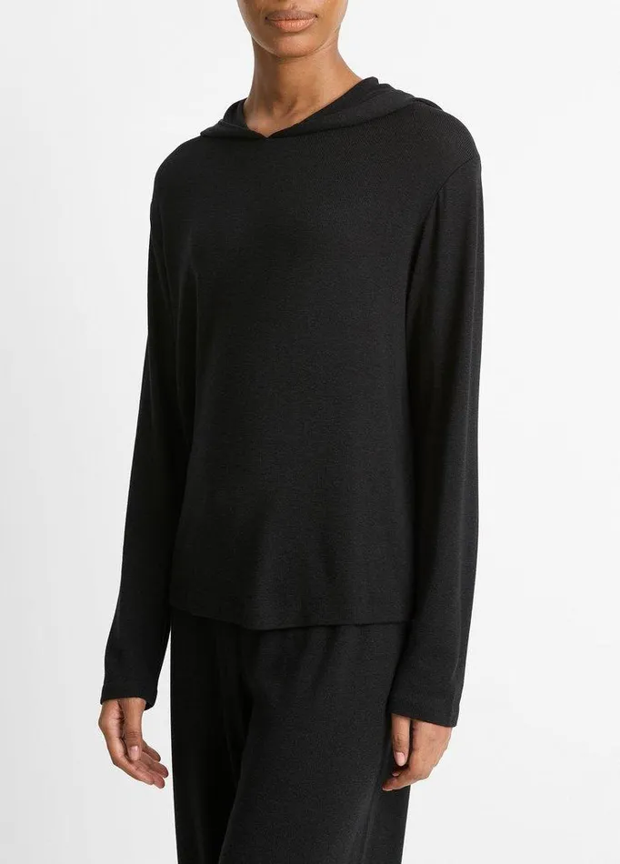 Sweaters Women Vince Lounge Hoodie Black Sweaters Women Vince Lounge Hoodie Black