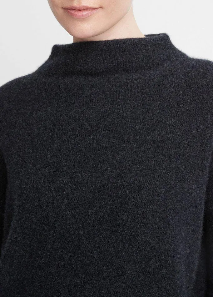 Sweaters Women Vince Plush Cashmere Funnel Neck Sweater Heather Charcoal Sweaters Women Vince Plush Cashmere Funnel Neck Sweater Heather Charcoal