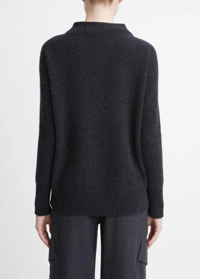 Sweaters Women Vince Plush Cashmere Funnel Neck Sweater Heather Charcoal Sweaters Women Vince Plush Cashmere Funnel Neck Sweater Heather Charcoal