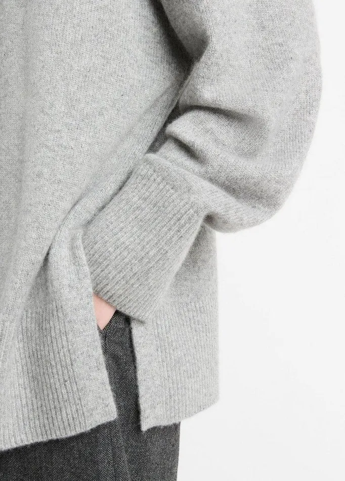 Sweaters Women Vince WoolCashmere DropShoulder Turtleneck Sweater Heather Silver Dust