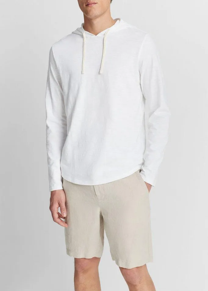 Sweatshirts and Hoodies Men Vince Textured Cotton Hoodie Optic White Sweatshirts and Hoodies Men Vince Textured Cotton Hoodie Optic White
