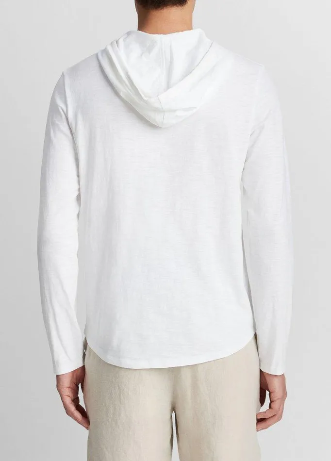 Sweatshirts and Hoodies Men Vince Textured Cotton Hoodie Optic White Sweatshirts and Hoodies Men Vince Textured Cotton Hoodie Optic White