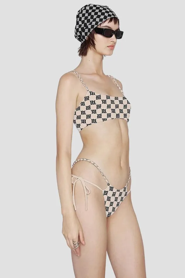 Swim Chain Monogram Bikini Bottoms Beige Women MISBHV Swimwear