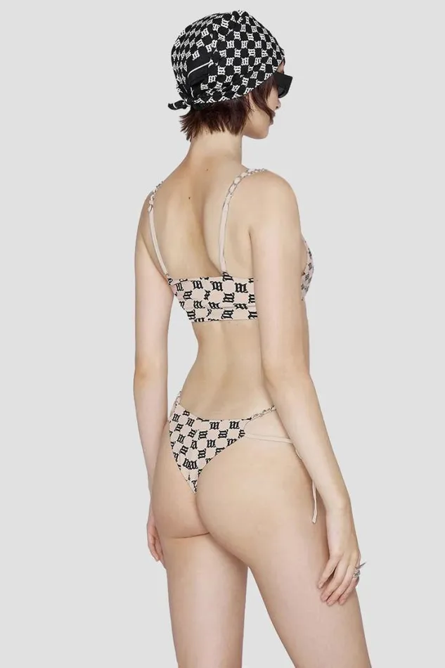 Swim Chain Monogram Bikini Bottoms Beige Women MISBHV Swimwear
