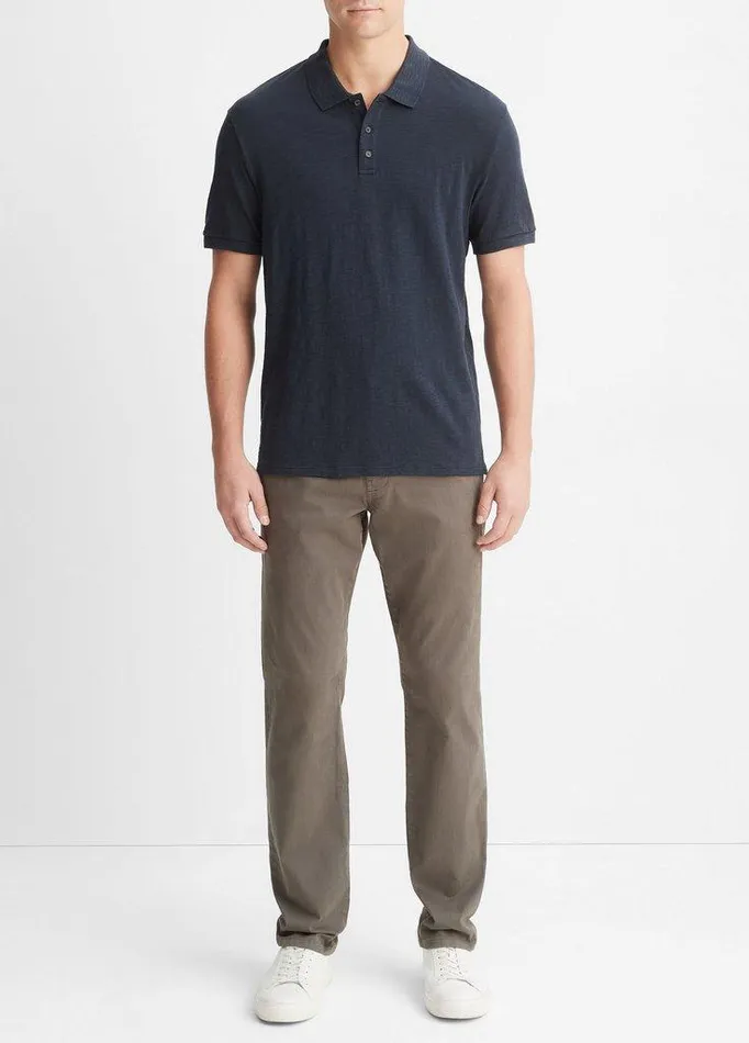 TShirts and Polos Men Vince Classic Slub Polo Shirt Coastal Blue