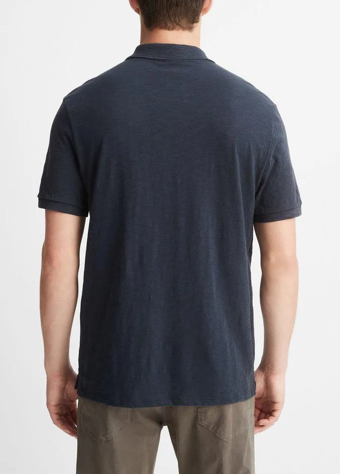 TShirts and Polos Men Vince Classic Slub Polo Shirt Coastal Blue TShirts and Polos Men Vince Classic Slub Polo Shirt Coastal Blue
