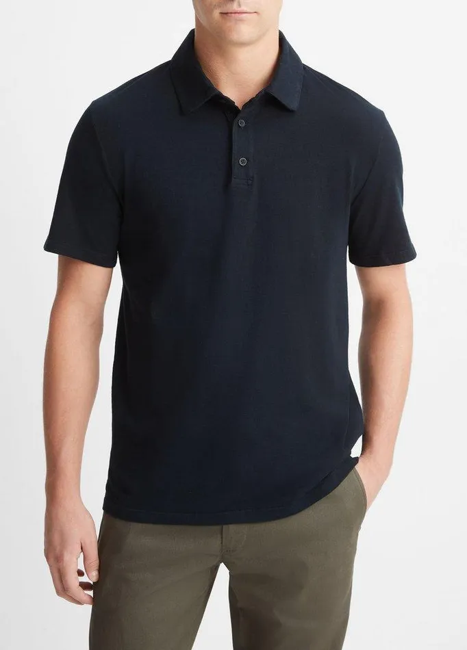 TShirts and Polos Men Vince Garment Dye Cotton Polo Shirt Washed Coastal