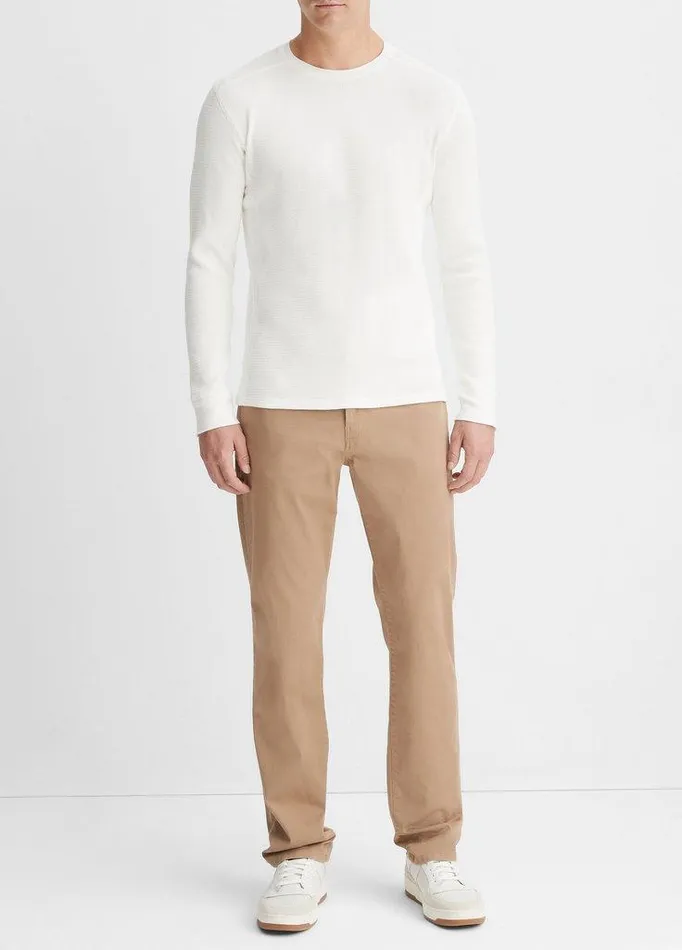 TShirts and Polos Men Vince Thermal Long Sleeve Crew Neck Pullover Off White