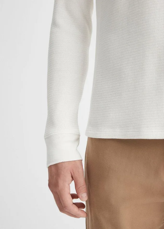 TShirts and Polos Men Vince Thermal Long Sleeve Crew Neck Pullover Off White TShirts and Polos Men Vince Thermal Long Sleeve Crew Neck Pullover Off White