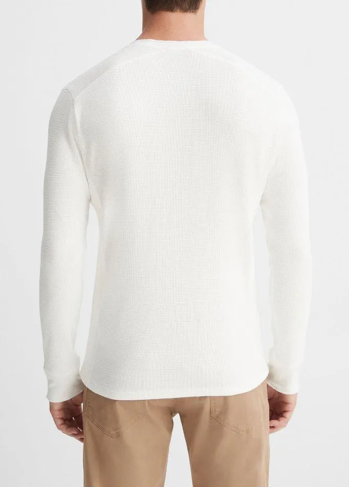 TShirts and Polos Men Vince Thermal Long Sleeve Crew Neck Pullover Off White TShirts and Polos Men Vince Thermal Long Sleeve Crew Neck Pullover Off White