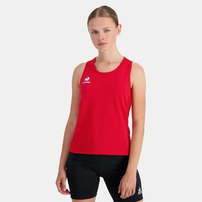 Tshirts Polos Shirts And Tops Women Le Coq Sportif Tennis Tank Top Pur Rouge