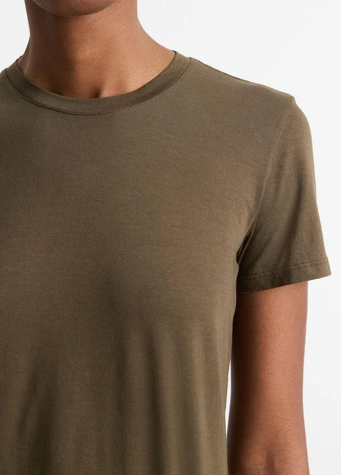 TShirts Women Vince Essential Pima Cotton Crew Neck TShirt Vine TShirts Women Vince Essential Pima Cotton Crew Neck TShirt Vine