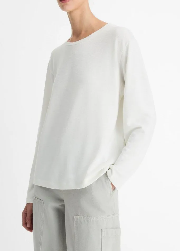 TShirts Women Vince Knit Relaxed LongSleeve TShirt Off White TShirts Women Vince Knit Relaxed LongSleeve TShirt Off White