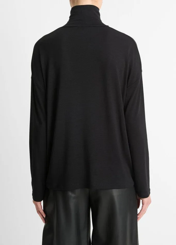 TShirts Women Vince Relaxed LongSleeve Turtleneck Top Black TShirts Women Vince Relaxed LongSleeve Turtleneck Top Black