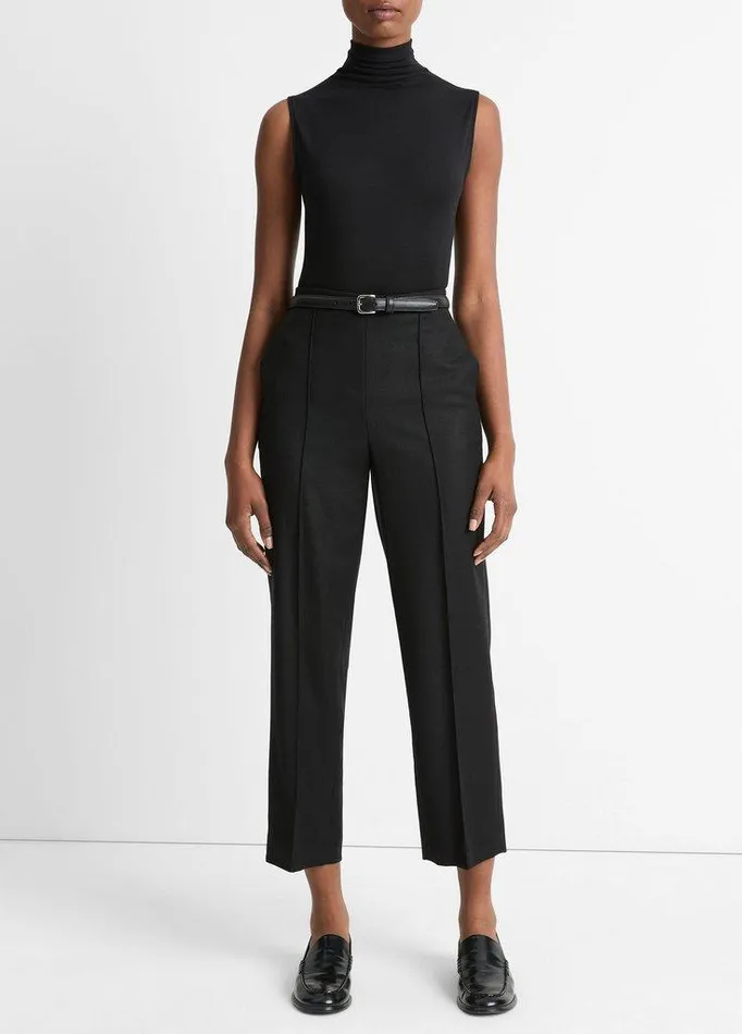 TShirts Women Vince Sleeveless Turtleneck Black