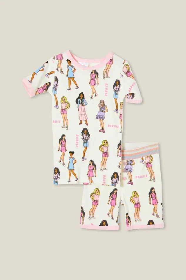 Talia Short Sleeve Pyjama Set Licensed Lcn Mat Vanillabarbie Party GirlsBoys Cotton On Sleepwear Talia Short Sleeve Pyjama Set Licensed Lcn Mat Vanillabarbie Party GirlsBoys Cotton On Sleepwear