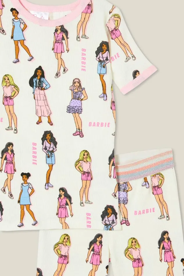 Talia Short Sleeve Pyjama Set Licensed Lcn Mat Vanillabarbie Party GirlsBoys Cotton On Sleepwear Talia Short Sleeve Pyjama Set Licensed Lcn Mat Vanillabarbie Party GirlsBoys Cotton On Sleepwear