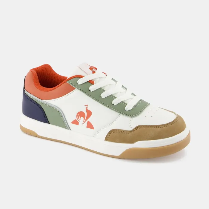 Teenager Kids Le Coq Sportif CHAUSSURES ADO Shoes LCS COURT BREAKER GS Kids Optical Whiteorange