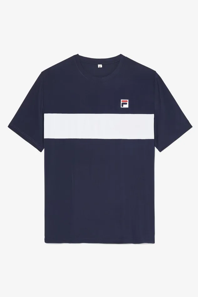 Tennis Men Fila Tennis Essentials Short Sleeve Crew 412 Fila Navy White