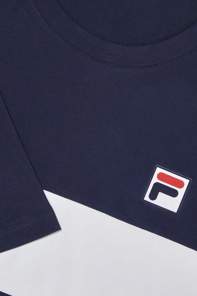 Tennis Men Fila Tennis Essentials Short Sleeve Crew 412 Fila Navy White