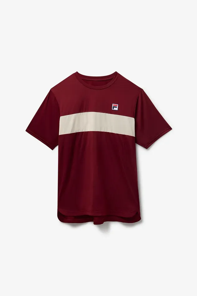 Tennis Men Fila Tennis Essentials Short Sleeve Crew 948 Cabernetangora