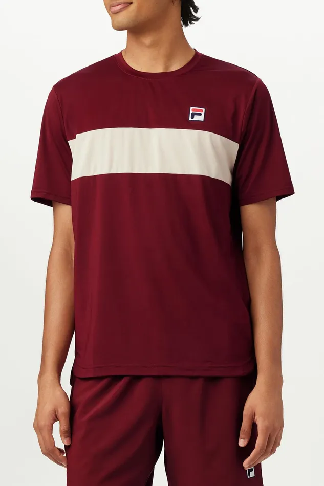 Tennis Men Fila Tennis Essentials Short Sleeve Crew 948 Cabernetangora