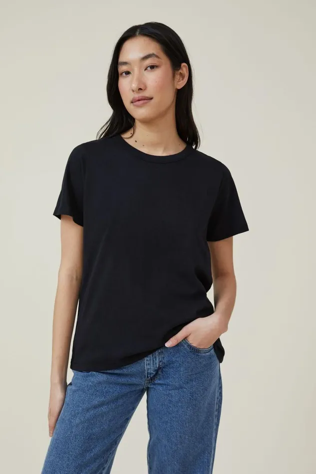 The Classic Organic Tee Black Women Cotton On Tops