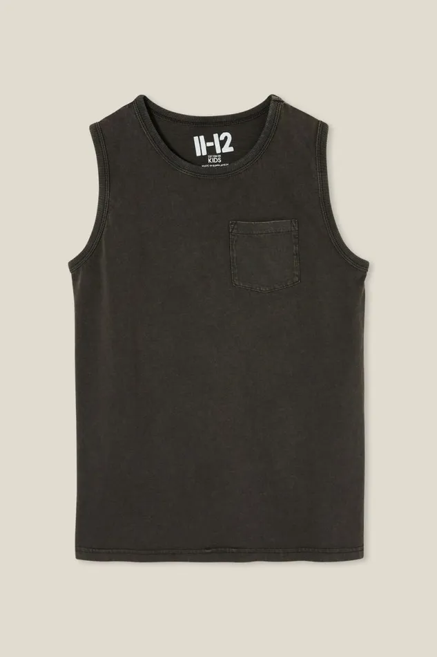 The Eddy Essential Tank Phantom Wash BoysGirls Cotton On Tops and TShirts