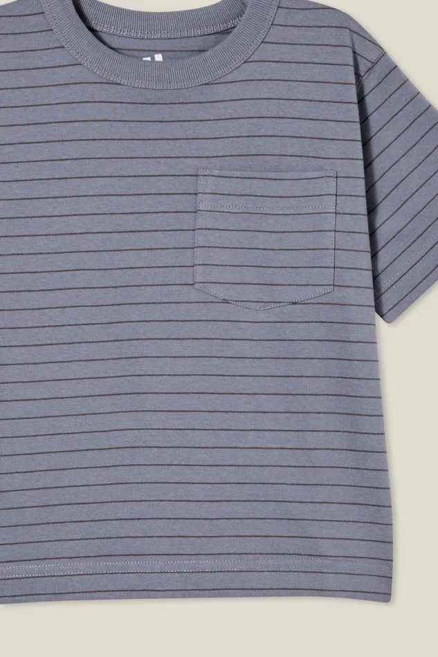 The Essential Short Sleeve Tee Steelrabbit Grey Stripe Boys Cotton On Tops and TShirts The Essential Short Sleeve Tee Steelrabbit Grey Stripe Boys Cotton On Tops and TShirts