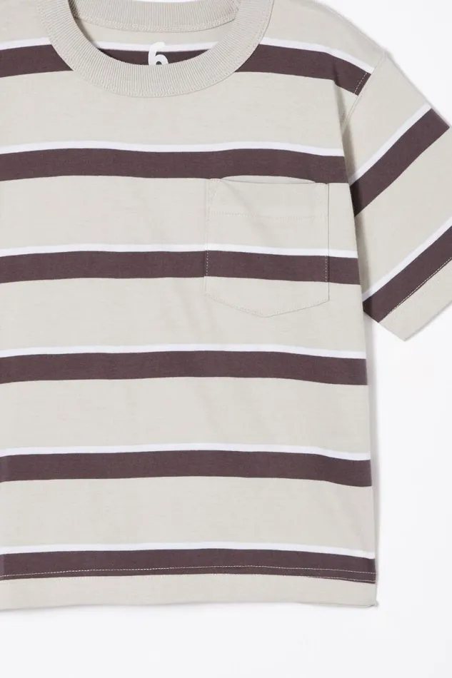 The Essential Short Sleeve Tee Winter Greyrabbit Greywhite Stripe Boys Cotton On Tops and TShirts The Essential Short Sleeve Tee Winter Greyrabbit Greywhite Stripe Boys Cotton On Tops and TShirts