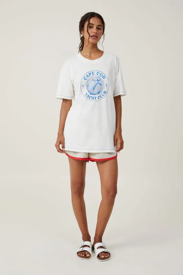 The Oversized Graphic Tee Cape Codvintage White Women Cotton On Tops The Oversized Graphic Tee Cape Codvintage White Women Cotton On Tops
