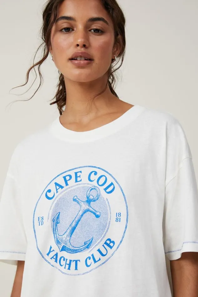The Oversized Graphic Tee Cape Codvintage White Women Cotton On Tops The Oversized Graphic Tee Cape Codvintage White Women Cotton On Tops