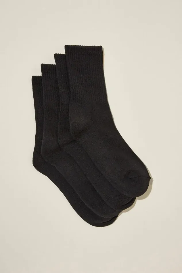 The Perfect Pair Crew Sock 2Pk Black Women Cotton On Socks
