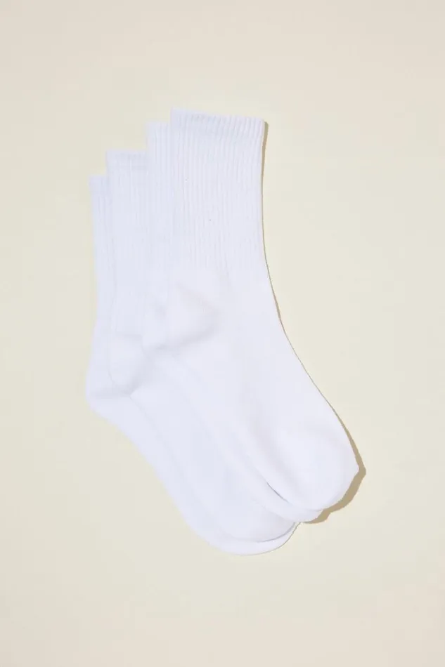 The Perfect Pair Crew Sock 2Pk White Women Cotton On Socks