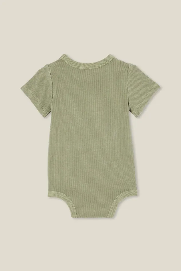 The Short Sleeve Rib Bubbysuit Silver Sage Wash Baby Cotton On Rompers and Bubbysuits The Short Sleeve Rib Bubbysuit Silver Sage Wash Baby Cotton On Rompers and Bubbysuits