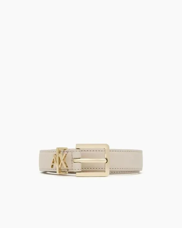 Thin Belt With Small Logo Beige Women Armani Belts