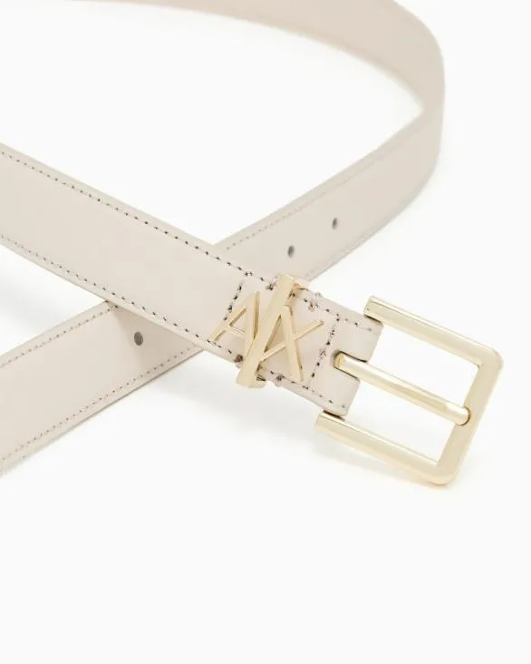 Thin Belt With Small Logo Beige Women Armani Belts