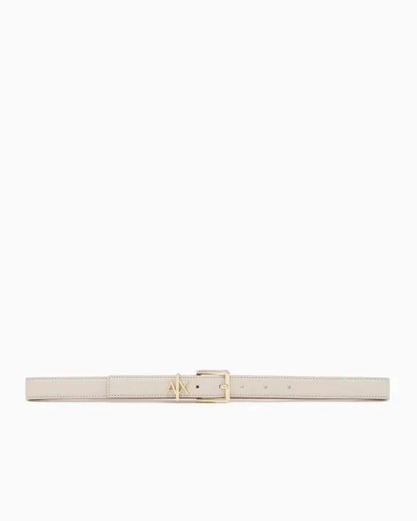 Thin Belt With Small Logo Beige Women Armani Belts