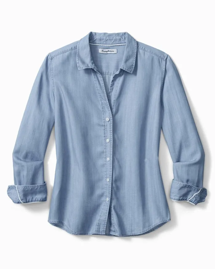 Tommy Bahama Agua Amara Orchid Dreams LongSleeve Peasant Top Sleepy Violet Women Tops and Shirts