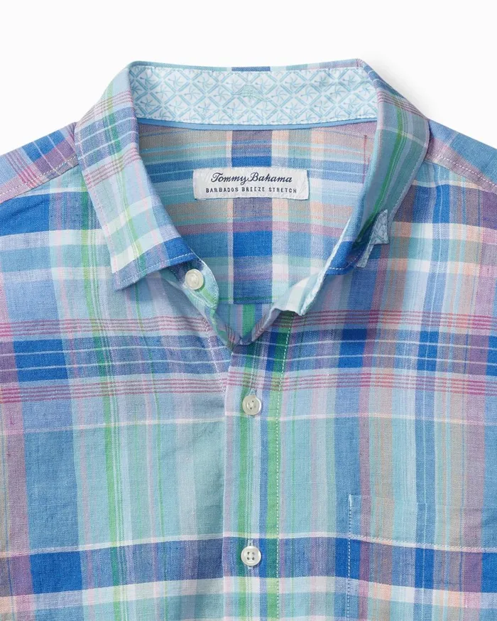 Tommy Bahama Barbados Breeze Villa Check StretchLinen Shirt Hummingbird Blue Men Shirts Tommy Bahama Barbados Breeze Villa Check StretchLinen Shirt Hummingbird Blue Men Shirts