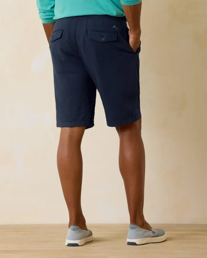 Tommy Bahama Big and Tall Dockside Bay LinenBlend ElasticWaist Shorts Stone Khaki Big and Tall Shorts