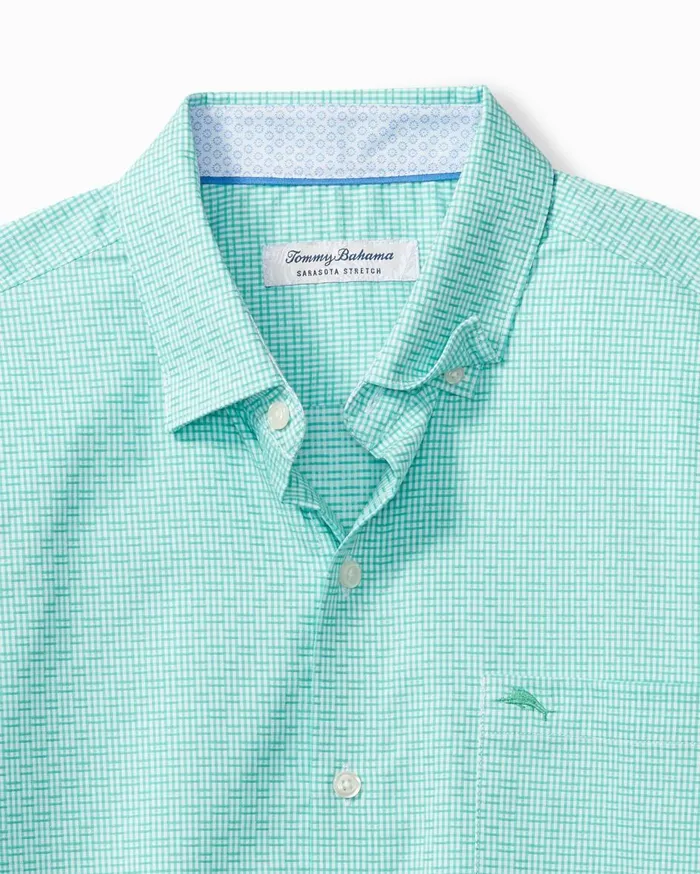 Tommy Bahama Big and Tall Sarasota Stretch Ventura Isles IslandZone Stripe Shirt Kohala Teal Big and Tall Shirts