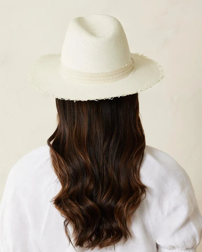 Tommy Bahama Crochet Raffia Fedora Hat Natural Women Hats and Caps