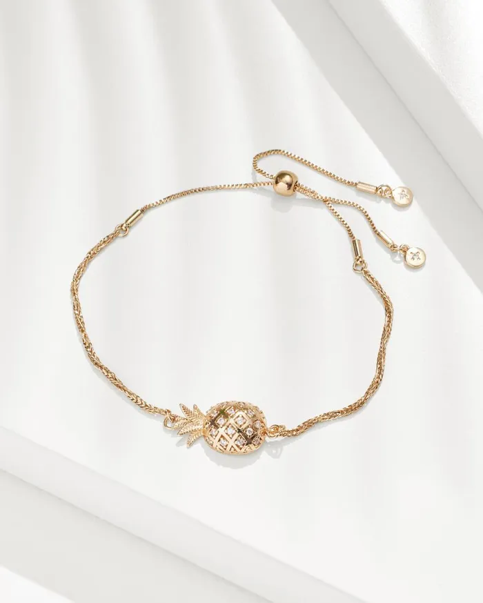 Tommy Bahama Crystal Collection Gold Pineapple PullTie Bracelet Gold Women Jewelry Collections Tommy Bahama Crystal Collection Gold Pineapple PullTie Bracelet Gold Women Jewelry Collections