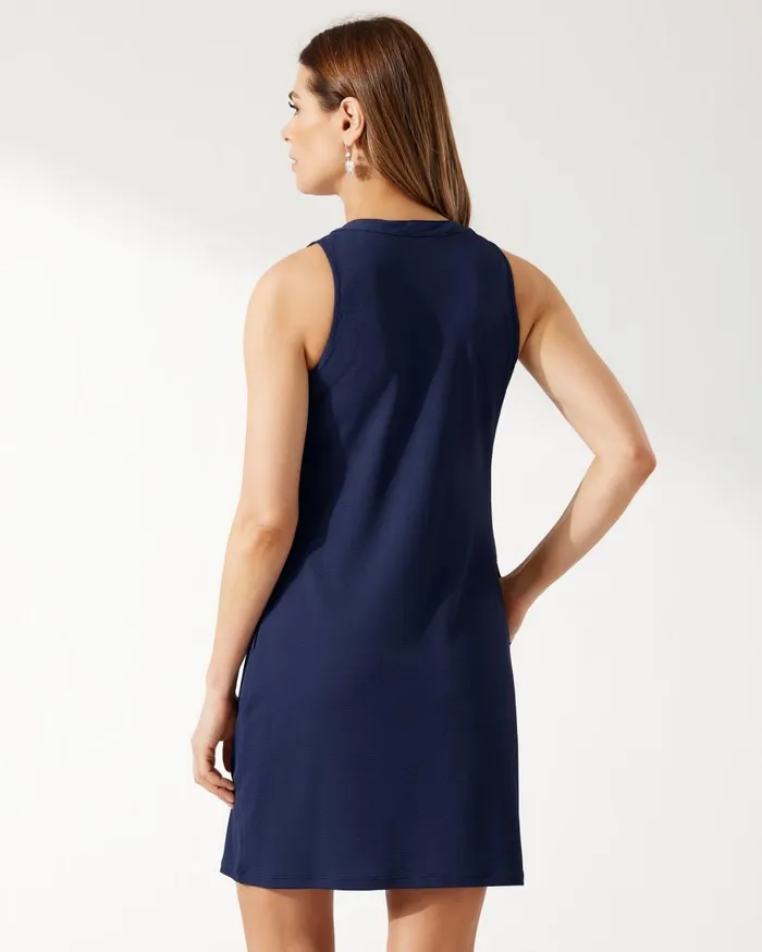 Tommy Bahama Island Cays LaceUp Coverup Dress Mare Navy Women Dresses